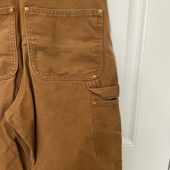Carhartt Relaxed Fit Bib Overalls 28x30 STAINED SEE PICTURES - Picture 12 of 14